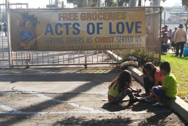 Children playing in the parking lot at AUHS’ annual Acts of Love event.