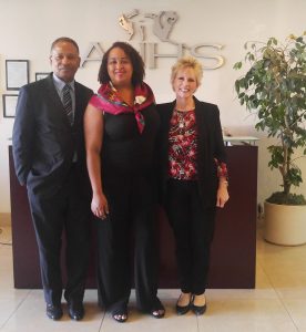 (From left to right) Pastor Gregory Johnson, the Co-founder of AUHS, Tiffany V. Bradshaw, the California Director for the First Ladies Health Initiative, and Dr. Caroll Ryan, President of AUHS.